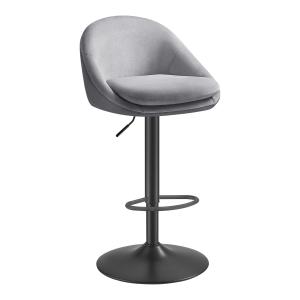 Tabouret de bar lot de 2 pivotant à 360° acier gris tourter…