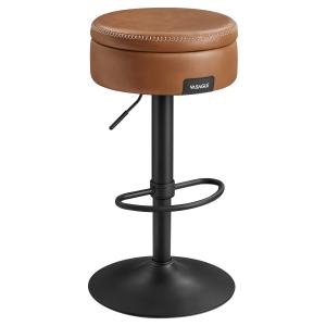 Tabouret de bar pivotant à 360° hauteur réglable marron car…