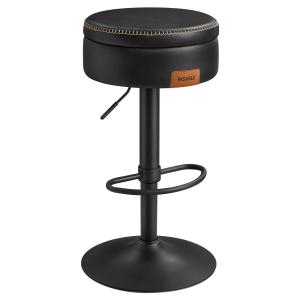 Tabouret de bar pivotant à 360° hauteur réglable noir d’enc…