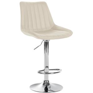 Tabouret de bar Pivotant en pvc et synthetique Crème