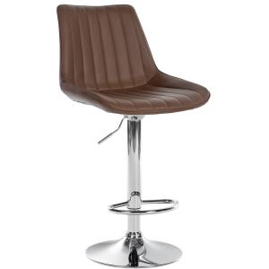 Tabouret de bar Pivotant en pvc et synthetique Marron