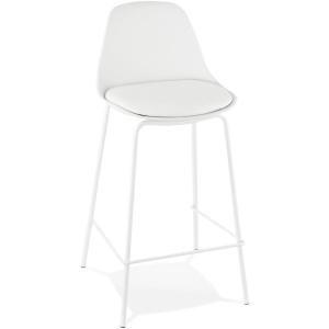 Tabouret de bar Polymère Blanc H. assise 65 cm rembourré