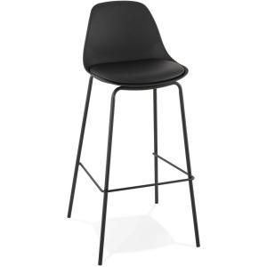 Tabouret de bar Polymère Noir H. assise 75 cm rembourré