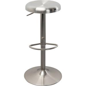 Tabouret de bar réglable en acier nickelé