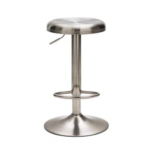 Tabouret de bar réglable en métal H60-81cm - Chrome