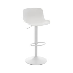 Tabouret de bar réglable pivotant en résine Blanc