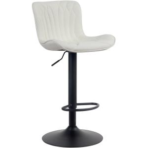 Tabouret de bar réglable pivotant en tissu Crème