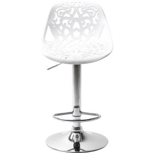 Tabouret de bar réglagle blanc et acier chromé