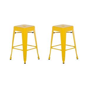 Tabouret de bar Set de 2 Métal Jaune