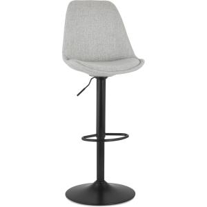 Tabouret de bar Tissu Gris 360° H. assise 80 cm rembourré