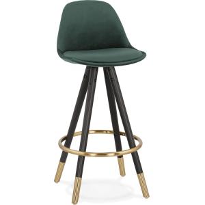 Tabouret de bar Tissu Vert H. assise 65 cm rembourré