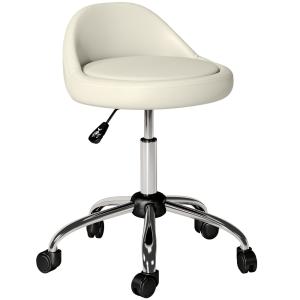 Tabouret de bureau pivotant 360° revêtement synthétique bla…