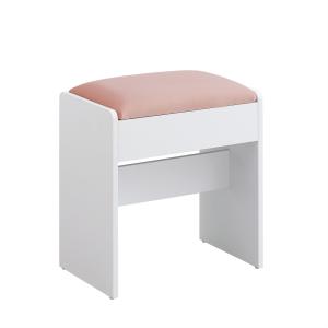 Tabouret de coiffeuse en velours blanc