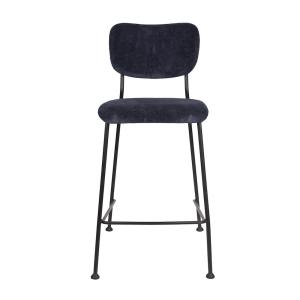 Tabouret de comptoir en velours bleu