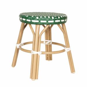 Tabouret de jardin en aluminium et rotin synthétique blanc…