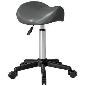 Tabouret de massage pivotant 360° polyuréthane et métal gri…