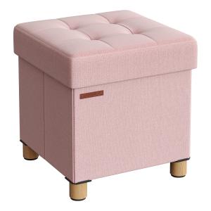 Tabouret de rangement pliable 40 x 38 x 38 cm rose bonbon