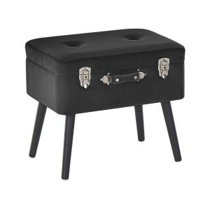 Tabouret de rangement velours noir