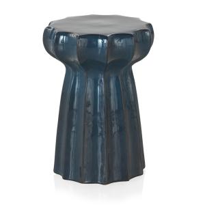 Tabouret de table en céramique bleu et blanc