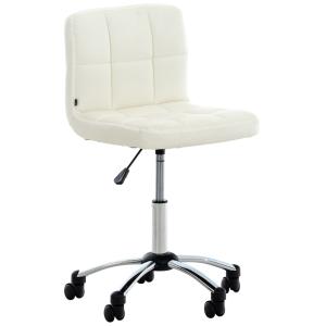 Tabouret de travail réglable pivotant en similicuir Blanc