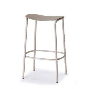 Tabouret design en métal taupe