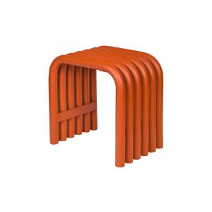 Tabouret en acier galvanisé peint par poudrage, orange