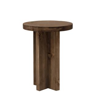 Tabouret en bois de sapin marron 35x45cm