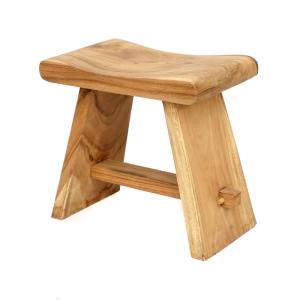 Tabouret en bois de suar naturel 50x30x45 cm