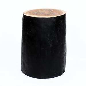 Tabouret en bois de teck naturel noir