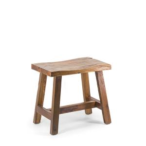 Tabouret en bois de teck recyclé marron