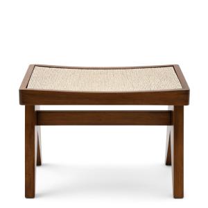 Tabouret en chêne et rotin marron H43