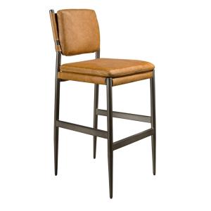 Tabouret en cuir marron