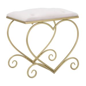 Tabouret en forme de coeur en tissu rose 50x37,5x51,5  cm