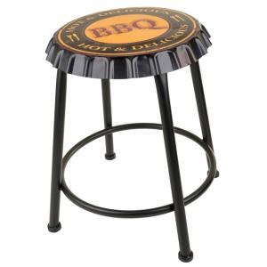 Tabouret en métal noir 35x35x46 cm