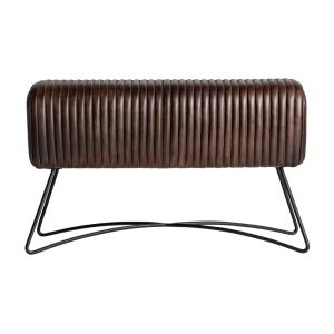 Tabouret en peau marron 82x31x50 cm
