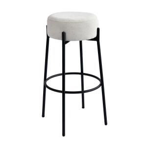 Tabouret en polyester blanc cassé 41x41x78 cm - lot de 2