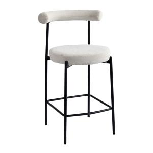 Tabouret en polyester blanc cassé 54x53x95 cm - lot de 2