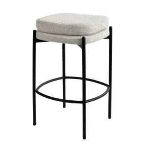 Tabouret en polyester gris - lot de 2