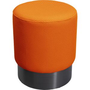 Tabouret en polyester orange et acier gris