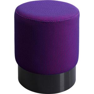 Tabouret en polyester violet et acier gris