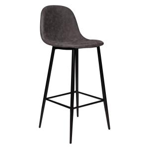 Tabouret en similcuir anthracite 44x43 cm