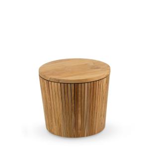 Tabouret en teck beige Ø 40 cm