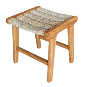 Tabouret en teck et corde tressé