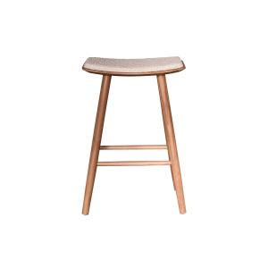 Tabouret en teck massif assise bouclette 65 cm