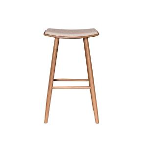 Tabouret en teck massif assise bouclette 75 cm