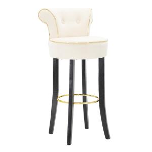 Tabouret en tissu beige avec dossier 46x48x96  cm