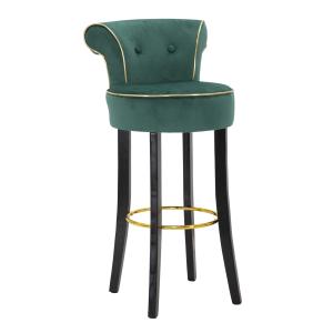 Tabouret en tissu vert avec dossier 46x48x96  cm
