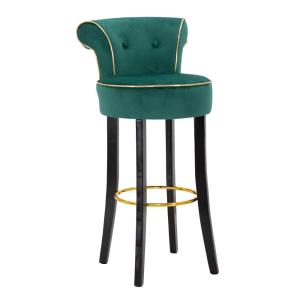 Tabouret en tissu vert avec dossier cm 46x48x96
