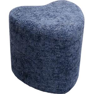 Tabouret forme de coeur en polyester bleu