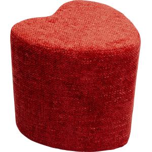 Tabouret forme de coeur en polyester rouge